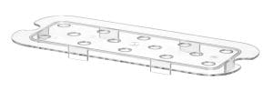 Perforert drypphylle for GN-Kantine polykarbonat, HENDI, Profi Line, GN 1/3, Transparent, 266x116mm GN Kantiner