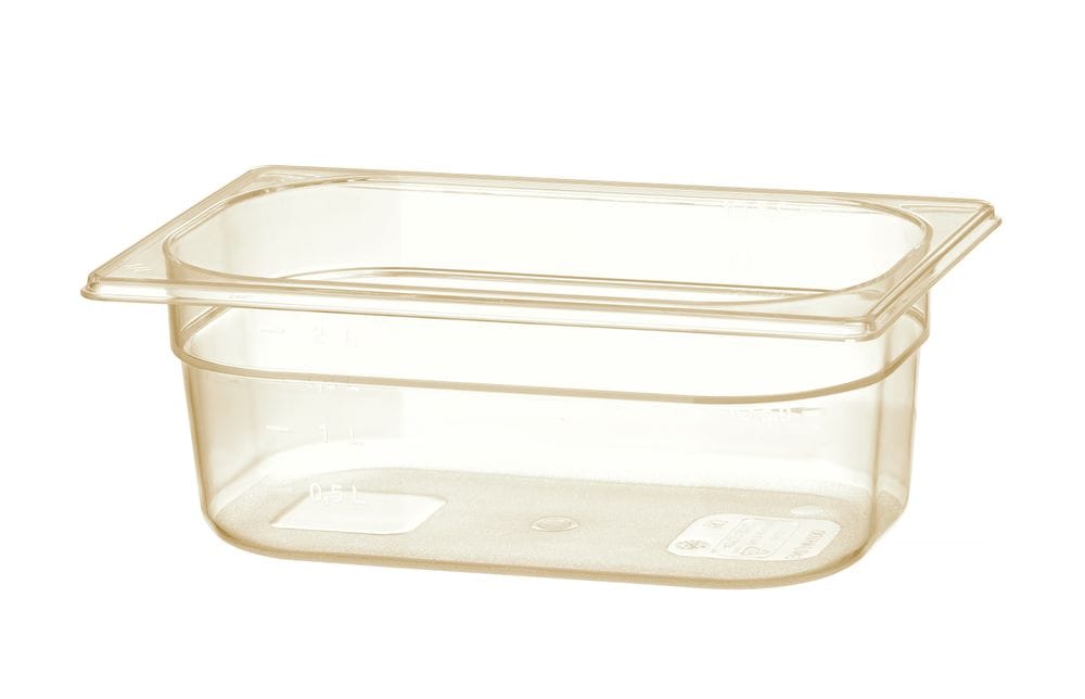 GN 1/4 Kantine, motstandsdyktig mot høye temperaturer, HENDI, GN 1/4, 2,6L, Transparent, 265x162x(H)100mm GN Kantiner 2