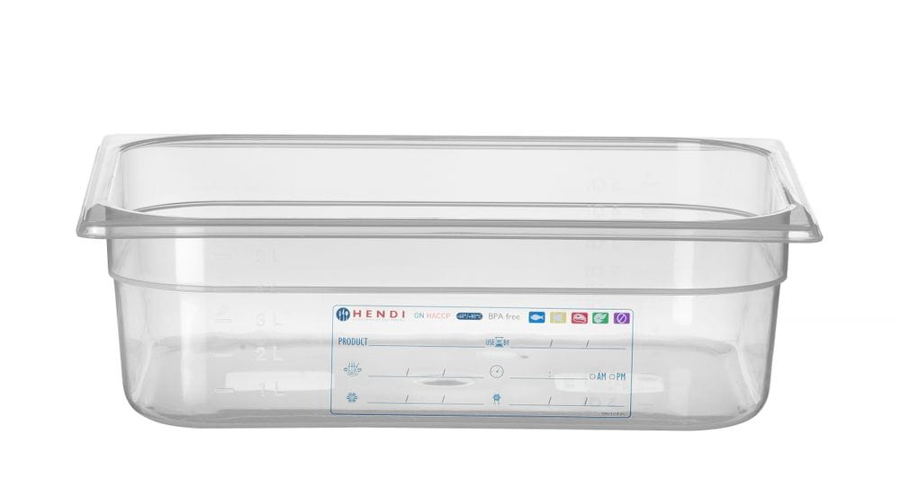 Kantine GN 1/2 HACCP, HENDI, GN 1/2, 6,5L, Gjennomsiktig, 325x265x(H)100mm GN Kantiner 2