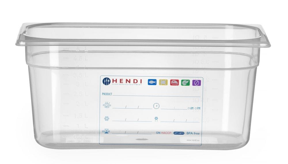 Kantine GN 1/3 HACCP, HENDI, GN 1/3, 5,7L, Gjennomsiktig, 325x176x(H)150mm GN Kantiner 2