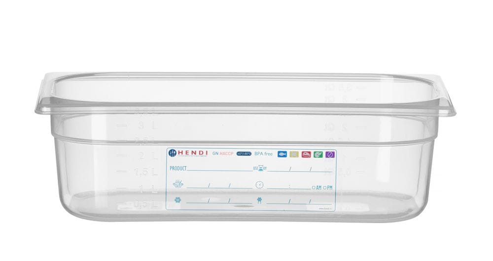 Kantine GN 1/3 HACCP, HENDI, GN 1/3, 4L, Transparent, 325x176x(H)100mm GN Kantiner 2