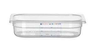 Kantine GN 1/4 HACCP, HENDI, GN 1/4, 1,8L, Gjennomsiktig, 265x162x(H)65mm GN Kantiner