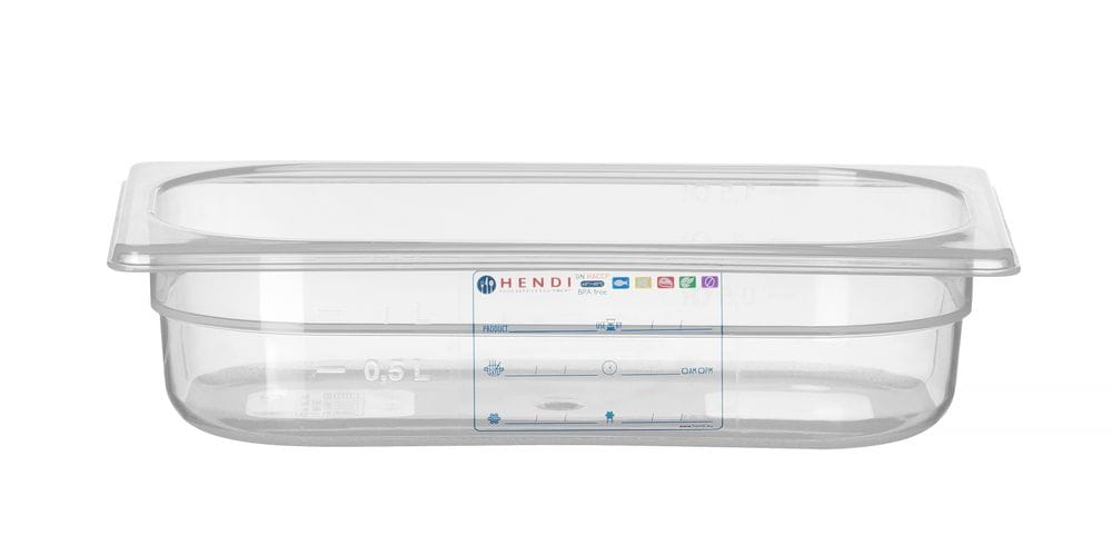 Kantine GN 1/4 HACCP, HENDI, GN 1/4, 1,8L, Gjennomsiktig, 265x162x(H)65mm GN Kantiner 2