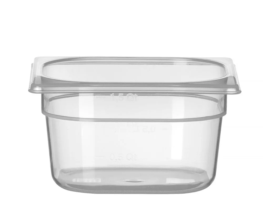 Kantine GN 1/6 polypropylen, HENDI, Profi Line, GN 1/6, 1,6L, Transparent, 176x162x(H)100mm GN Kantiner 2