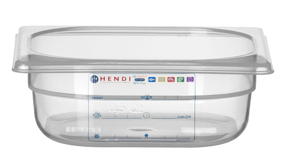 Kantine GN 1/6 HACCP, HENDI, GN 1/6, 1L, gjennomsiktig, 176x162x(H)65mm GN Kantiner 2