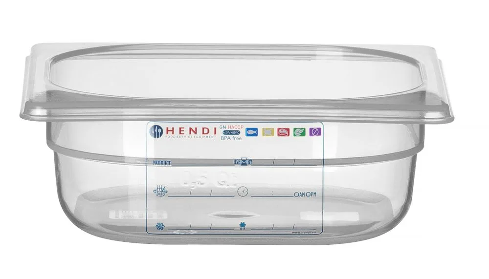 Kantine GN 1/6 HACCP, HENDI, GN 1/6, 1L, gjennomsiktig, 176x162x(H)65mm GN Kantiner 2