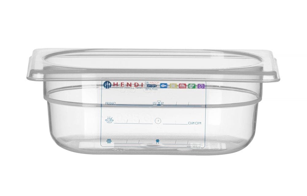 Kantine GN 1/9 HACCP, HENDI, GN 1/9, 0,6L, Gjennomsiktig, 176x108x(H)65mm GN Kantiner 2