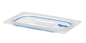 Lokk til GN-Kantine laget av polypropylen, med forsegling, HENDI, GN 1/4, Transparent, 265x162mm GN Kantiner