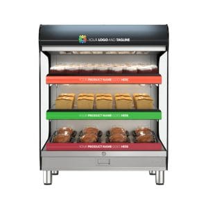 Halo Heat® Eksponeringsskap med 3 hyller, varm, bordmodell, HSM-36/3S/T, 230v Eksponeringsdisker