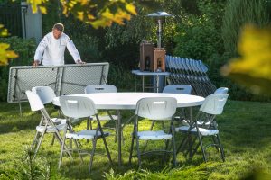 Serveringsstol, HENDI, maks. belastning 180 kg., Hvit, 540x440x(H)840mm Møbler & Barriere 2
