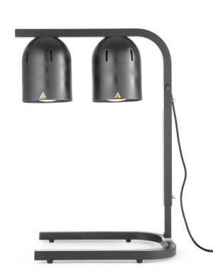 2 lamper infrarød bordlampe, HENDI, svart, 230V/250W, 453x360x(H)790mm Storkjøkken