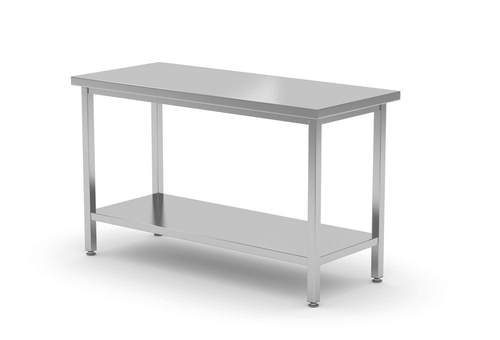 Rustfri sentral arbeidsbenk med hylle, Dim: 1400x700x(H)850mm Hygiene & Lagring 2