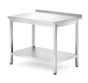 Rustfri Vegg arbeidsbenk med hylle – skrudd, dybde: 700 mm., HENDI, Kitchen Line, 1000x700x(H)850mm Hygiene & Lagring