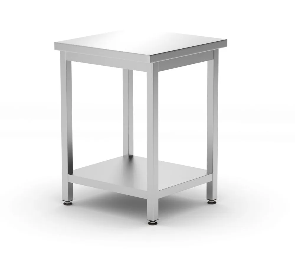 Rustfri arbeidsbenk sentral, med hylle Budget Line, Dim: 600x600x(H)850mm Hygiene & Lagring 2