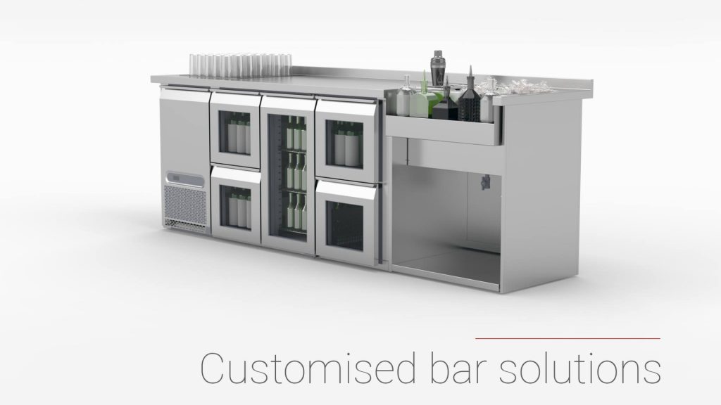 Novameta back bar kjøleløsning kjøleskap kjølebenk storkjøkkenutstyr