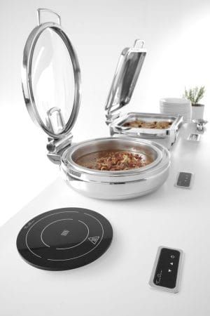 Induksjonsvarmer 800W, Fine Dine, Sort, 230V/800W, ⌀245x(H)80mm Buffé Presentasjon 2