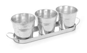 Display – 3 bøtter med brett, HENDI, 415x130x(H)125mm Presentasjon & Servering