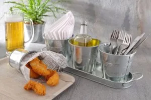 Display – 3 bøtter med brett, HENDI, 415x130x(H)125mm Presentasjon & Servering 2