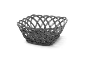 Kurver med vevde sider, HENDI, firkantet, svart, 190x190x(H)80mm Buffé Presentasjon