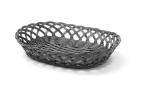 Kurver med vevde sider, HENDI, oval, svart, 320x230x(H)55mm Buffé Presentasjon