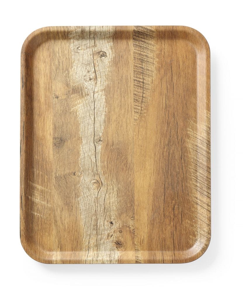 Serveringsbrett med melaminlaminat, sklisikker, med tredesign, HENDI, Tre, 330x430mm Presentasjon & Servering 2