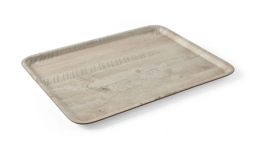 Serveringsbrett med melaminlaminat, sklisikker, med tredesign, HENDI, Wood light, 370x530mm Presentasjon & Servering 2