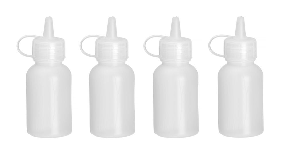 Mini flasker / dispenser for sauser og dressinger – sett med 4 stk, 0,03L, Transparent, ø30x(H)85mm Presentasjon & Servering 2