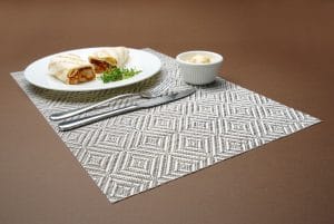 Dekkebrikke, geometrisk mønster – sett, HENDI, sølv, 6 stk., 450x300mm Presentasjon & Servering 2