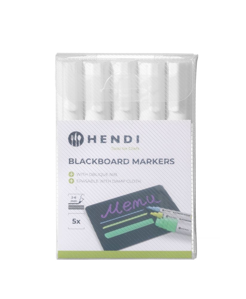 Tavle tusjer 6 mm, HENDI, 5 hvite tusjer Presentasjon & Servering 2