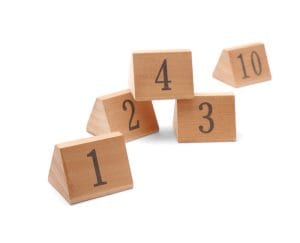 Bordskilt nummerert, HENDI, tall 1-10, 55x48x(H)44mm Presentasjon & Servering