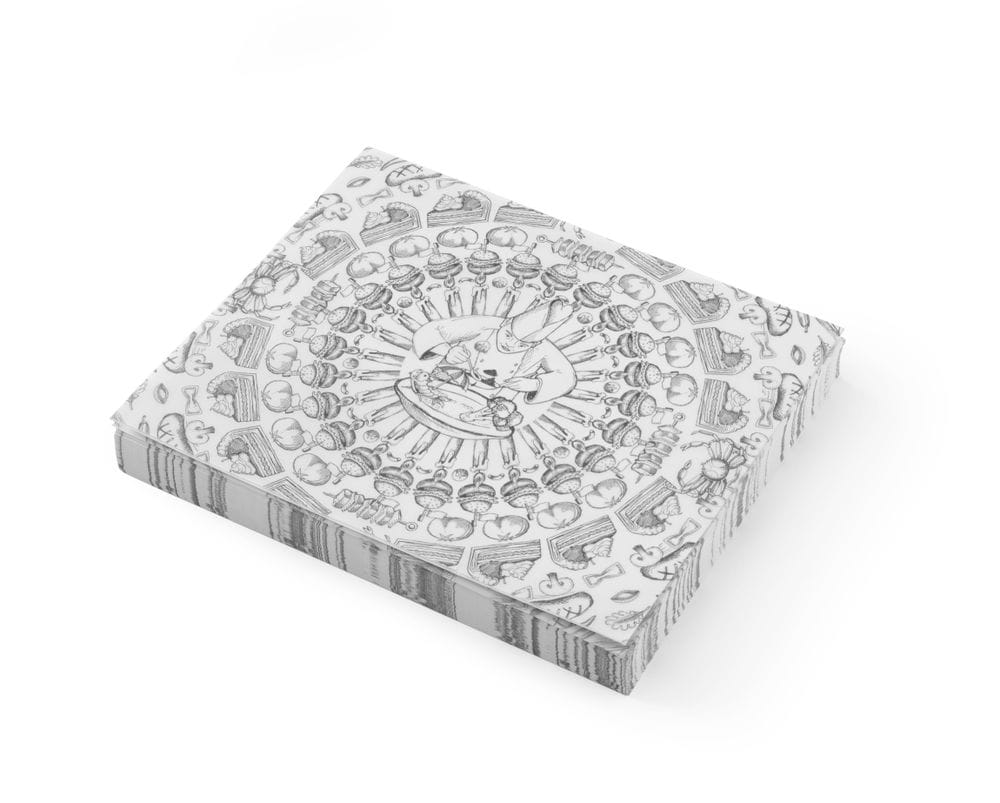 Smørepapir – 500 stk, HENDI, kokkematmønster, 500 stk., 250x200mm Presentasjon & Servering 2