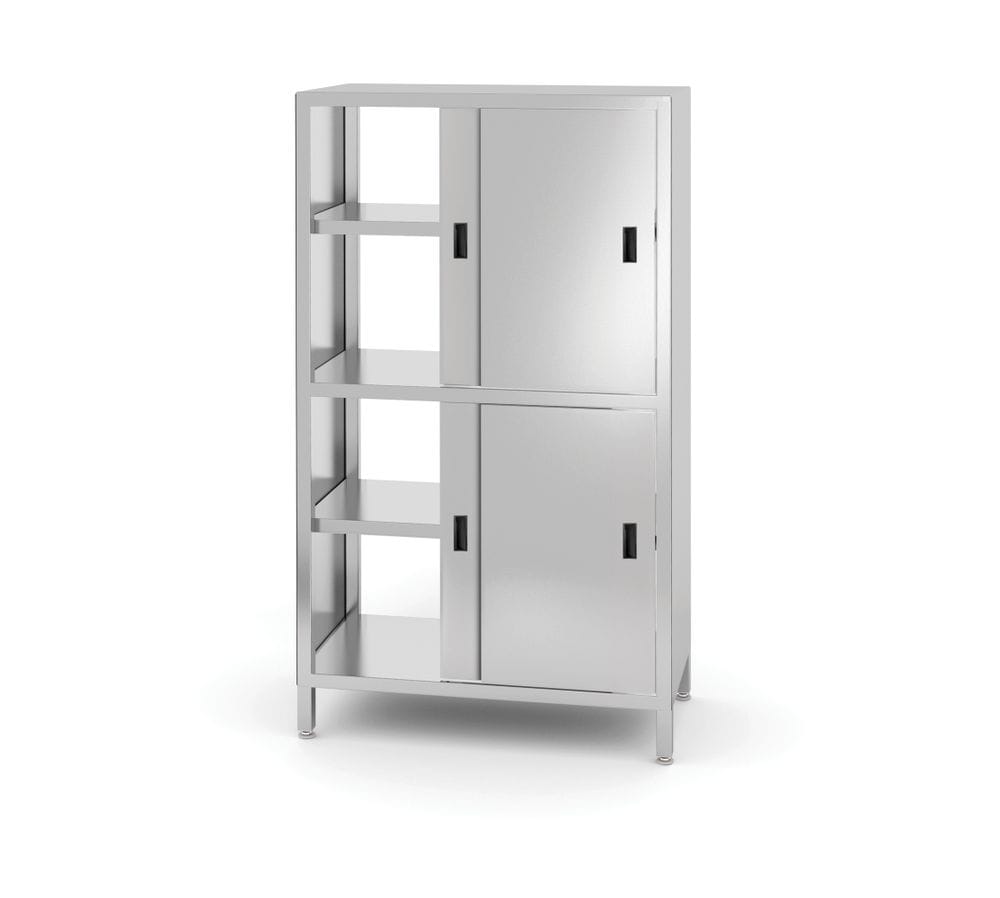 Rustfritt gjennomgående skap, skillevegg og skyvedører, HENDI, Kitchen Line, 800x500x(H)1800mm Hygiene & Lagring 2