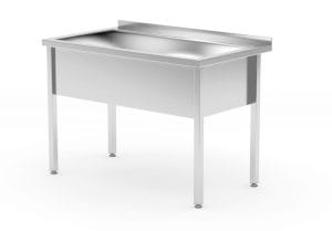 Rustfritt Enkel oppvaskbenk – sveiset, dybde: 700 mm, servant: 300 mm. 800x700x(H)850mm. Hygiene & Lagring
