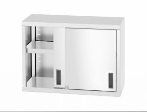 Rustfritt vegghengt skap med skyvedører – sveiset, dybde: 300 mm.,800x300x(H)600mm. Hygiene & Lagring