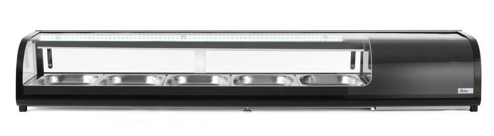 Sushimonter, Arktic, Inkludert beholdere: 5x GN 1/2 (H) 40 mm., Svart, 220-240V/190W, 1800x420x(H)265mm. Eksponeringsdisker 2