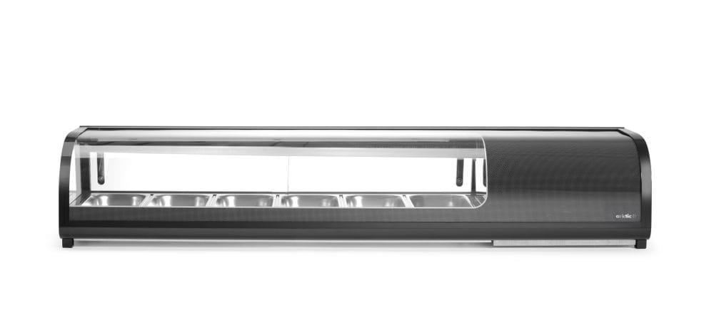 Sushimonter, Arktic,  Inkludert beholdere: 6x GN 1/3 (H) 40 mm., GN 1/3, Svart, 220-240V/190W, 1529x426x(H)296 mm Eksponeringsdisker 2