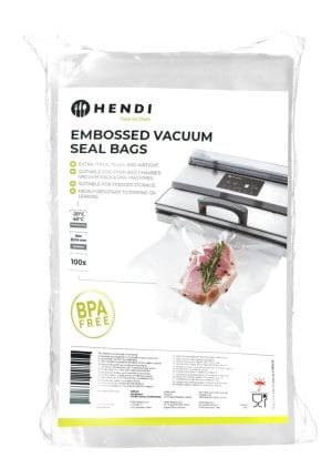 Preget vakuumforseglingsposer, HENDI, Riflete emballasjeposer, 100 stk., 150x250mm Storkjøkken