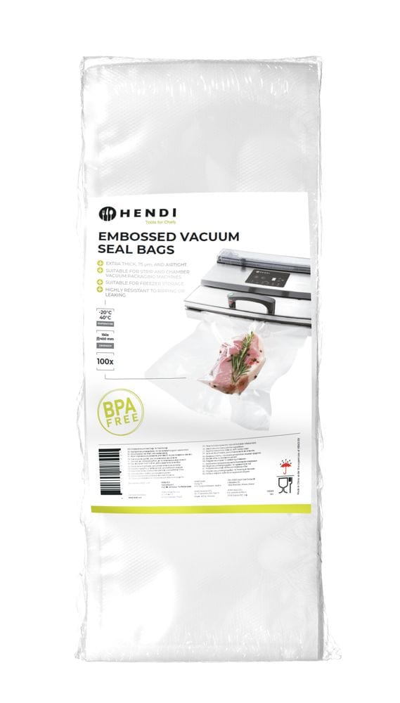 Preget vakuumforseglingsposer, HENDI, 100 stk., 150×400 mm Storkjøkken 2