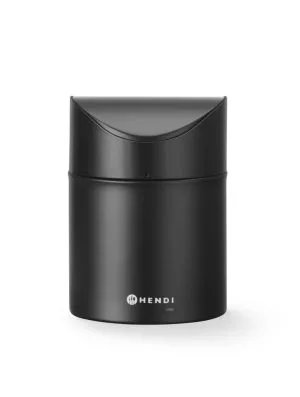 Avfallsbøtte for bord med svingbart lokk, HENDI, 1,2 l, svart, Ø120 x (H) 165 mm Diverse