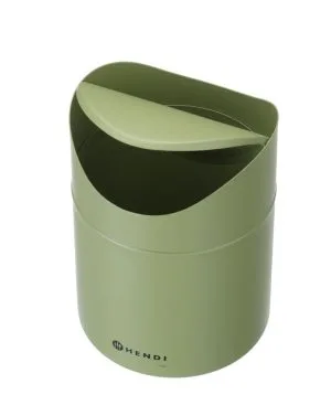 Avfallsbøtte for bord med svingbart lokk, HENDI, 1,2 l, grønn, Ø120 x (H) 165 mm Diverse 2