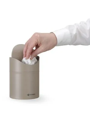 Avfallsbøtte for bord med svingbart lokk, HENDI, 1,2 l, beige, Ø120 x (H) 165 mm Diverse 3