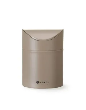 Avfallsbøtte for bord med svingbart lokk, HENDI, 1,2 l, beige, Ø120 x (H) 165 mm Diverse 2