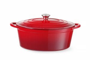 Støpejernsgryte emaljert, HENDI, 6,88L, Rød, 405x255x(H)134mm Kasseroller & Panner
