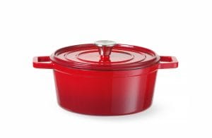 Støpejernsgryte emaljert, HENDI, 3,7L, Rød, 317x240x(H)105mm Kasseroller & Panner
