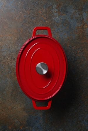 Støpejernsgryte emaljert, HENDI, 4,4L, Rød, 365x290x(H)115mm Kasseroller & Panner 2