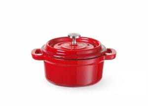 Støpejernsgryte emaljert, HENDI, 0,27L, Rød, 130x100x(H)48mm Kasseroller & Panner