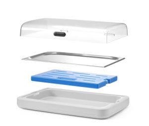 Kjøledisplay UNIQ, HENDI, designet av Robert Bronwasser, GN 1/1, hvit, 593x389x(H)147mm, rektangulær Kjøl og frys 2