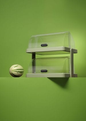 Dobbelt kjøledisplay med rullelokk Duo UNIQ, HENDI, designet av Robert Bronwasser, grønn, 480x355x(H)480mm, rektangulær Kjøl og frys 2