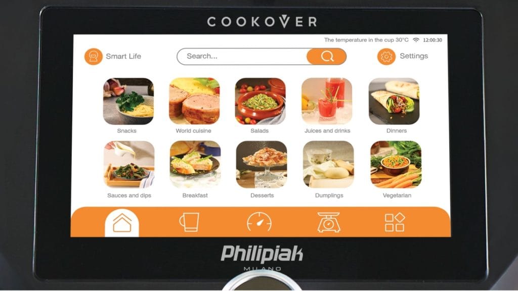 cookover termomikser touchskjerm med oppskrifter