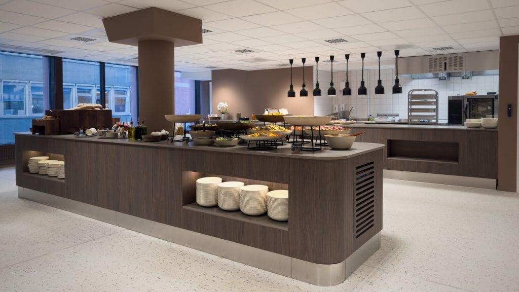 grubbegata kantine personalrestaurant storkjøkken interiør serveringsområde